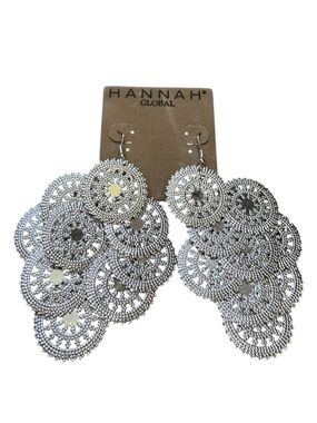 Hannah Global Layered Wheel Design Dangle Earrings